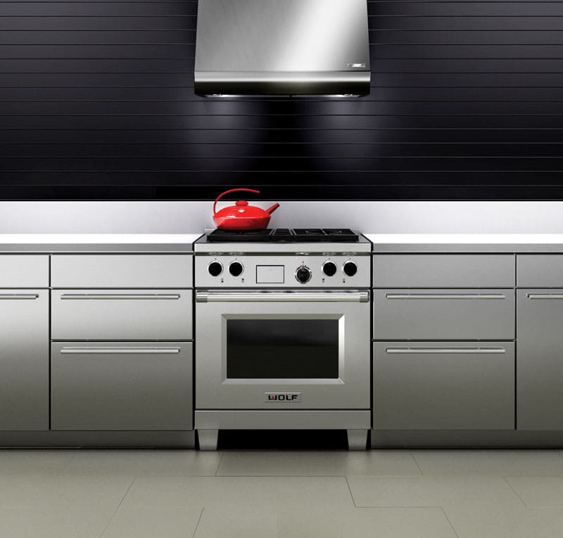 Wolf - 4.5 cu. ft Dual Fuel Range in Stainless - DF304