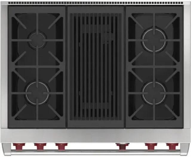 Wolf - 6.3 cu. ft Dual Fuel Range in Stainless - DF36450C/S/P