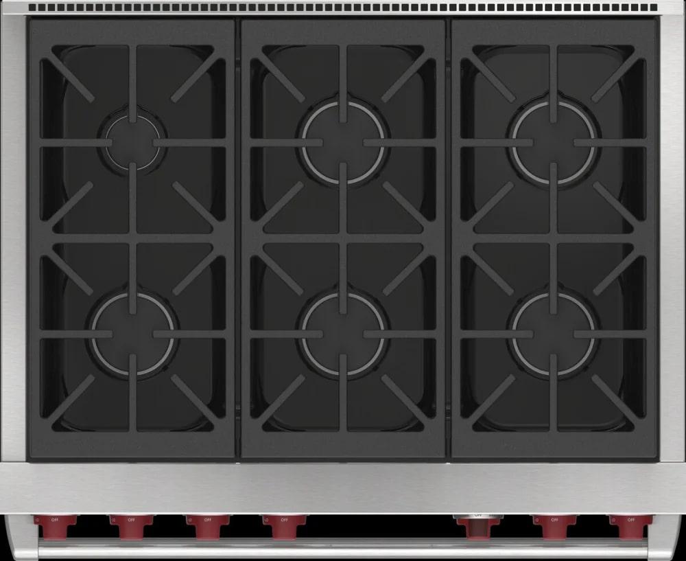 Wolf - 6.3 cu. ft Dual Fuel Range in Stainless - DF36650/S/P/LP