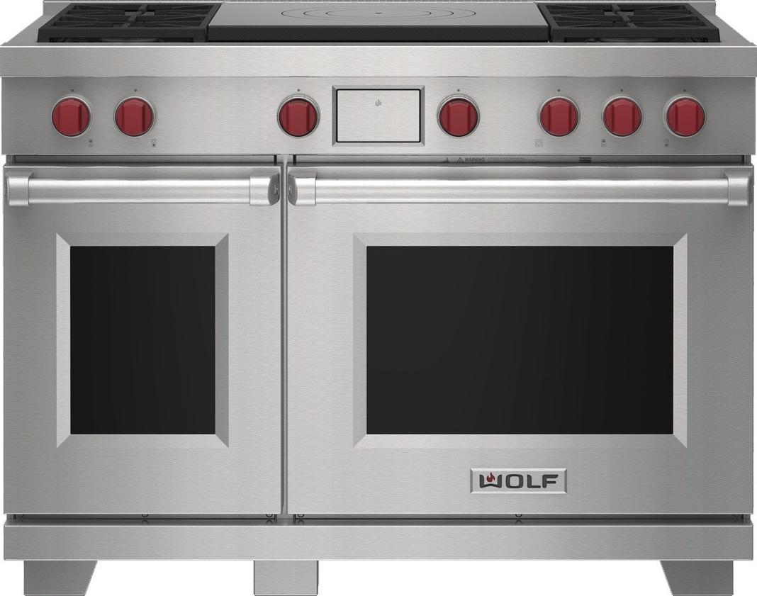Wolf - 7.8 cu. ft Dual Fuel Range in Stainless - DF48450F/S/P