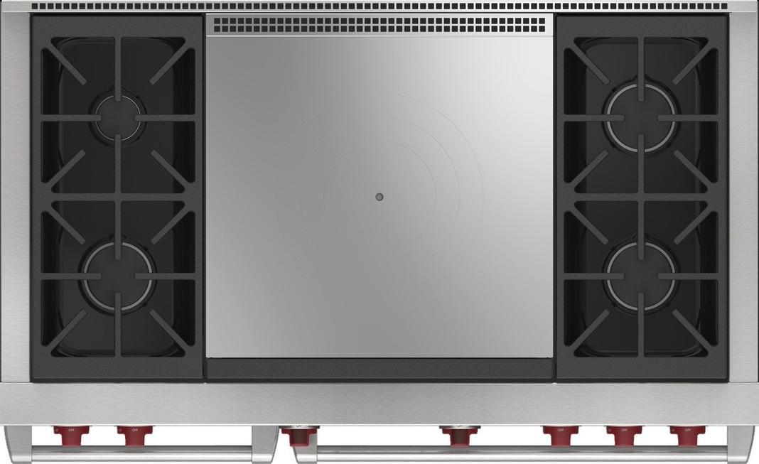 Wolf - 7.8 cu. ft Dual Fuel Range in Stainless - DF48450F/S/P