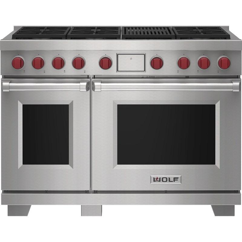 Wolf - 7.8 cu. ft Dual Fuel Range in Stainless - DF48650C/S/P/LP