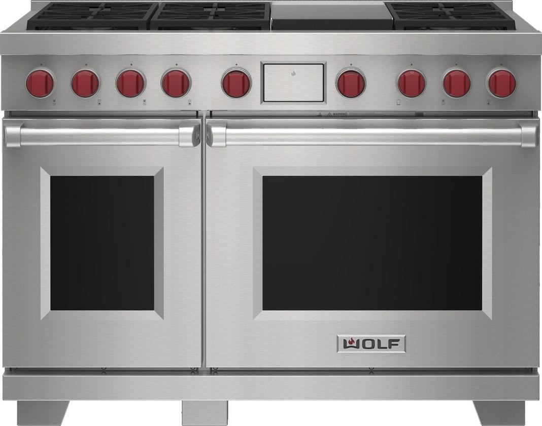 Wolf - 7.8 cu. ft Dual Fuel Range in Stainless - DF48650G/S/P/LP