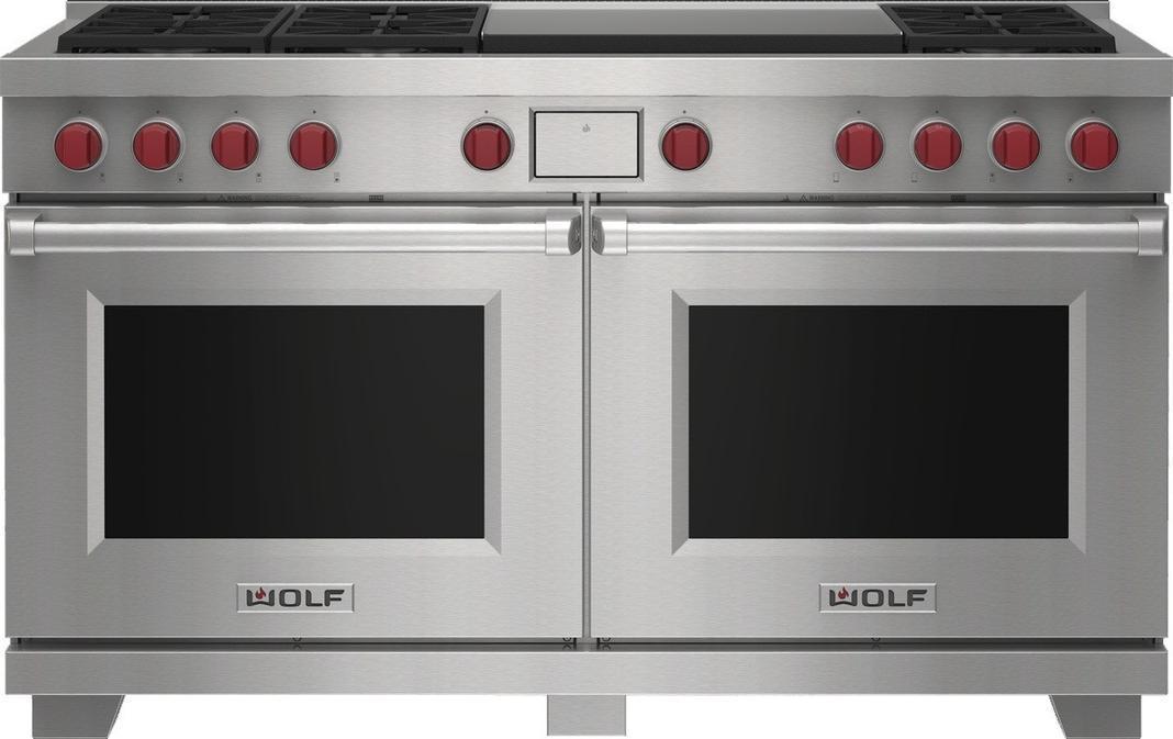 Wolf - 9 cu. ft Dual Fuel Range in Stainless - DF60650DG/S/P