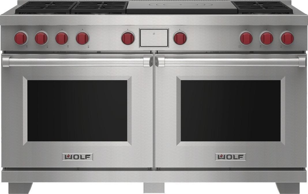 Wolf - 9 cu. ft Dual Fuel Range in Stainless - DF60650F/S/P