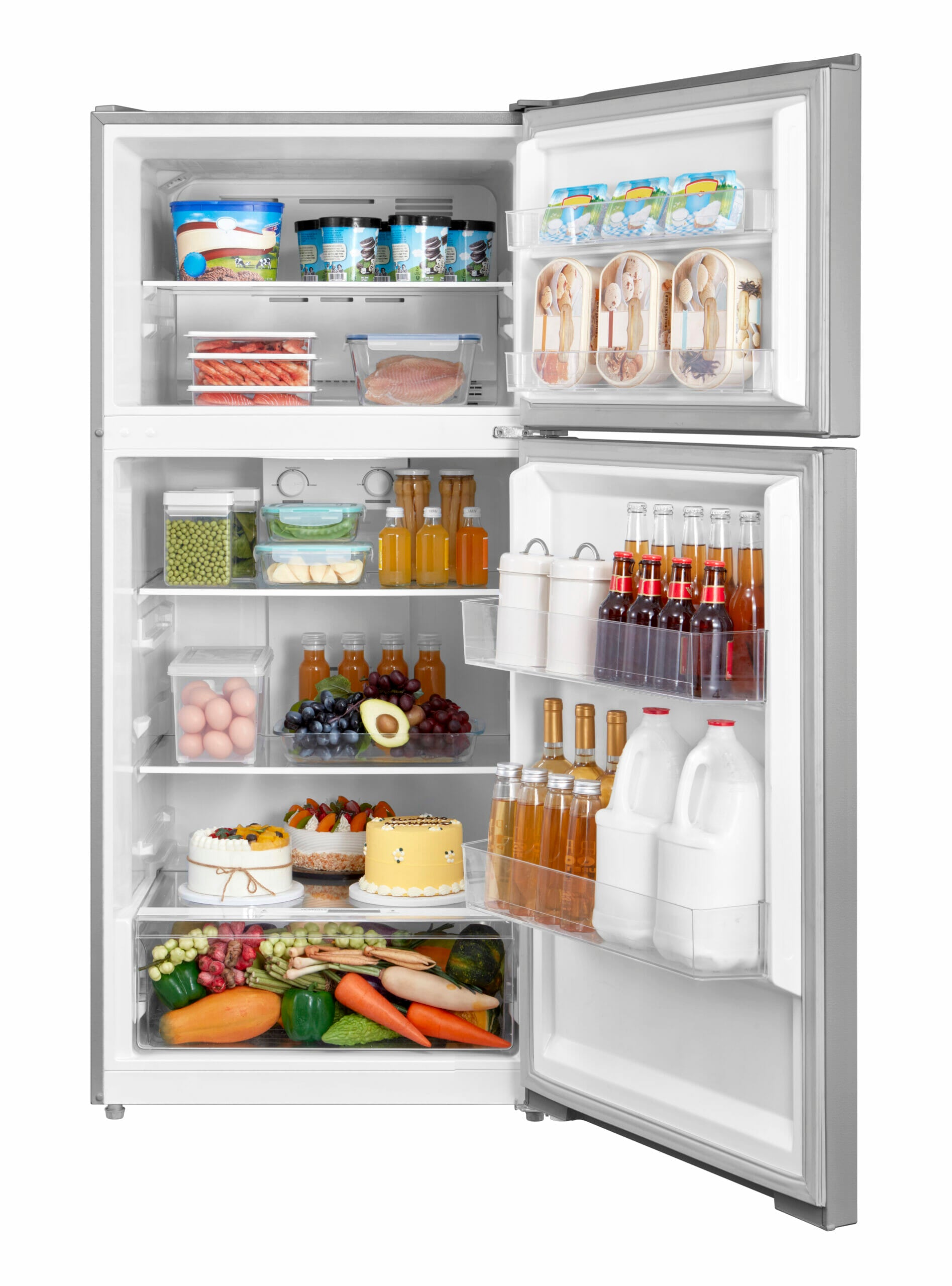 Danby - 27.56 Inch 14.2 cu. ft Top Mount Refrigerator in Stainless - DFF142E1SSDB