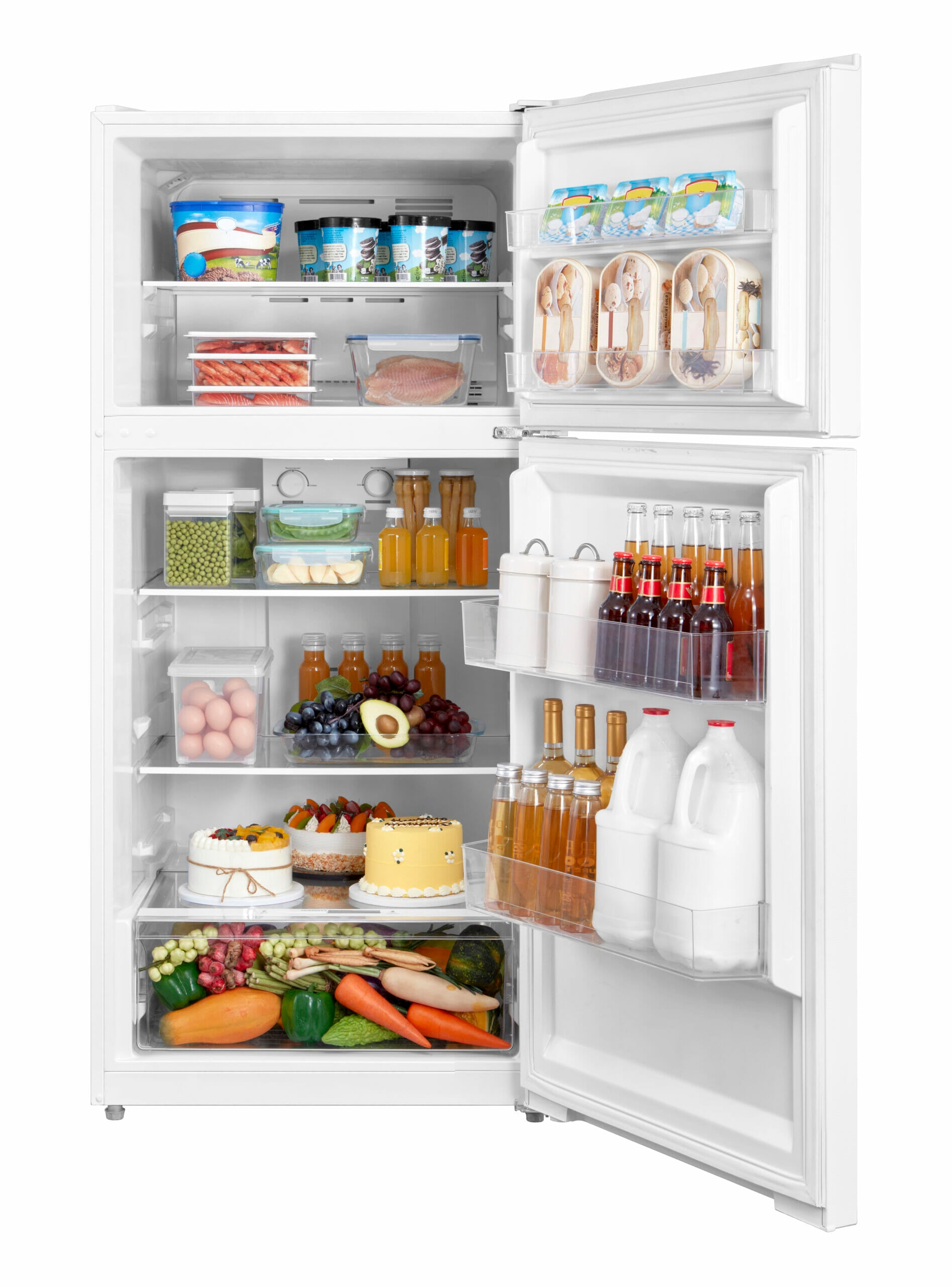 Danby - 27.56 Inch 14.2 cu. ft Top Mount Refrigerator in White - DFF142E1WDB
