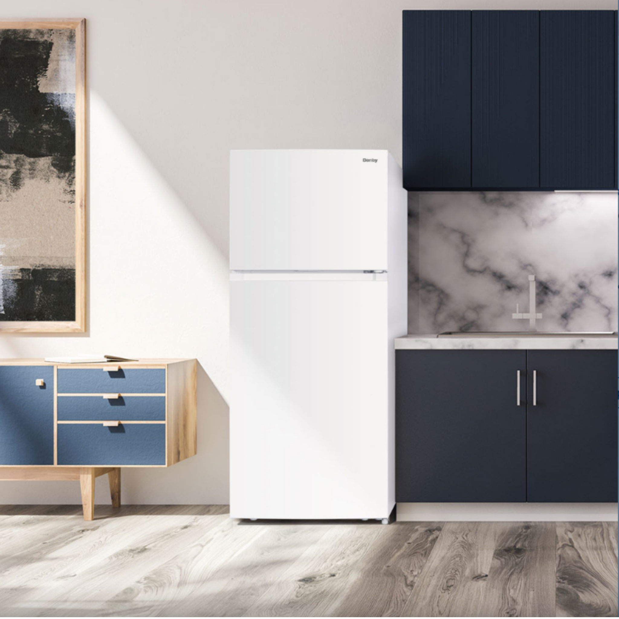 Danby - 27.94 Inch 18 cu. ft Top Mount Refrigerator in White - DFF176B1WDB