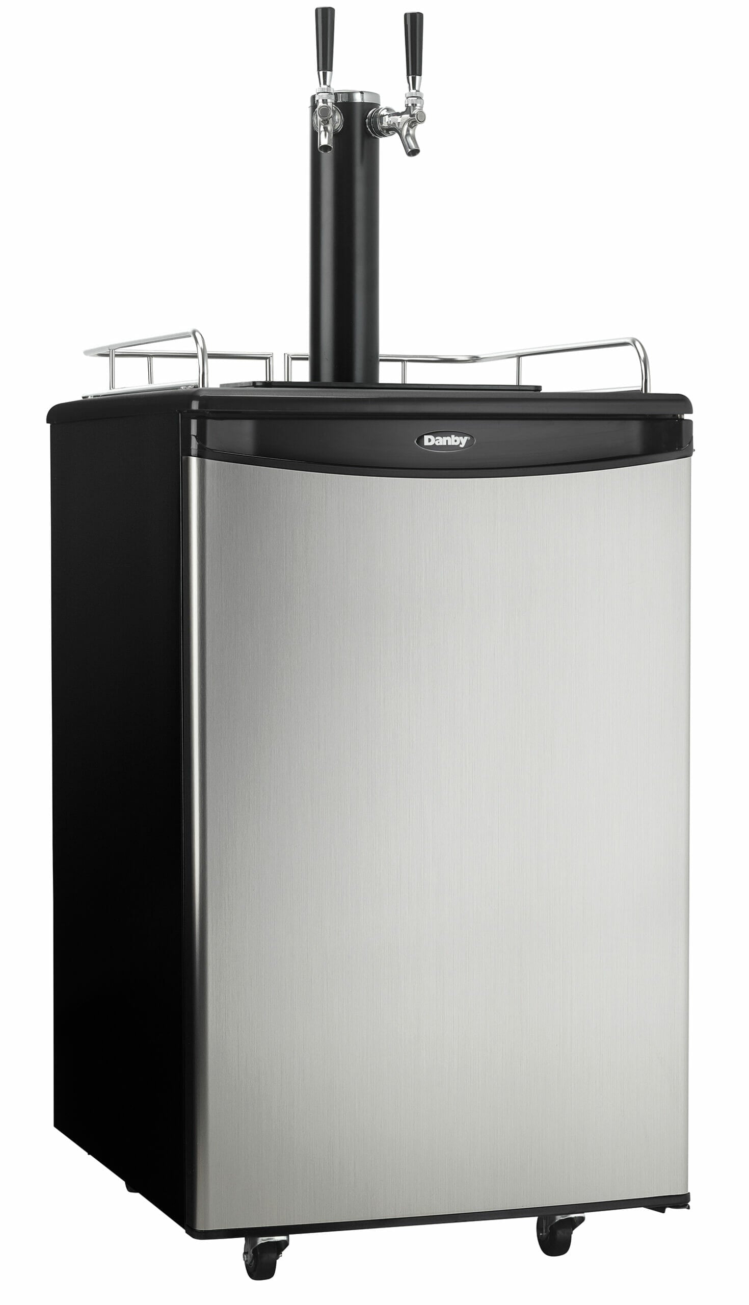 Danby - 20.59 Inch 5.4 cu. ft Dual-Tap Keg Cooler Refrigerator in Stainless - DKC054A1BSL2DB