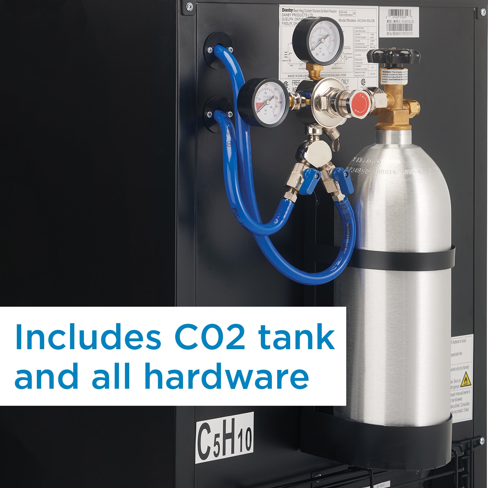 Danby - 20.59 Inch 5.4 cu. ft Dual-Tap Keg Cooler Refrigerator in Stainless - DKC054A1BSL2DB