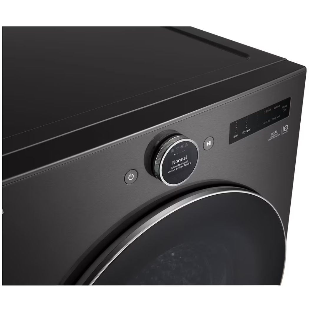 LG - 7.8 cu. Ft Electric Dryer in Black Stainless - DLHC6702B