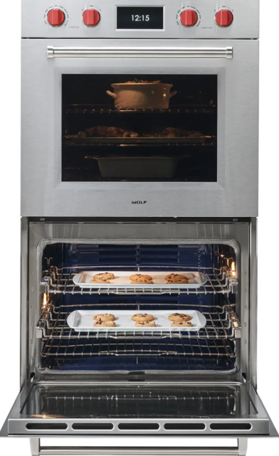 Wolf - 10.2 cu. ft Double Wall Oven in Black - DO3050CM/B