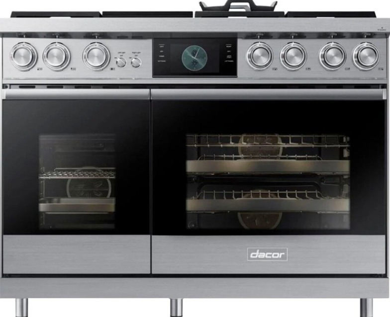 Dacor - 4.8 cu. ft Dual Fuel Range in Silver - DOP48C96DLS