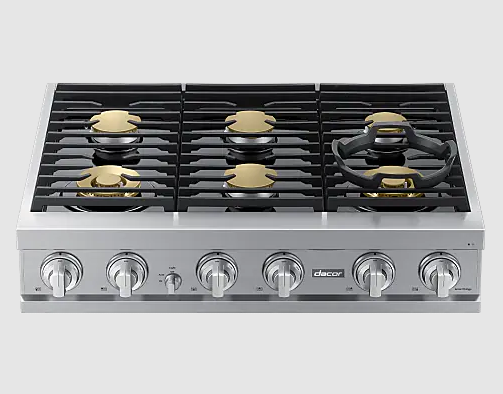 Dacor - 35.875 Inch Gas Cooktop in Graphite Stainless - DTT36T960GM