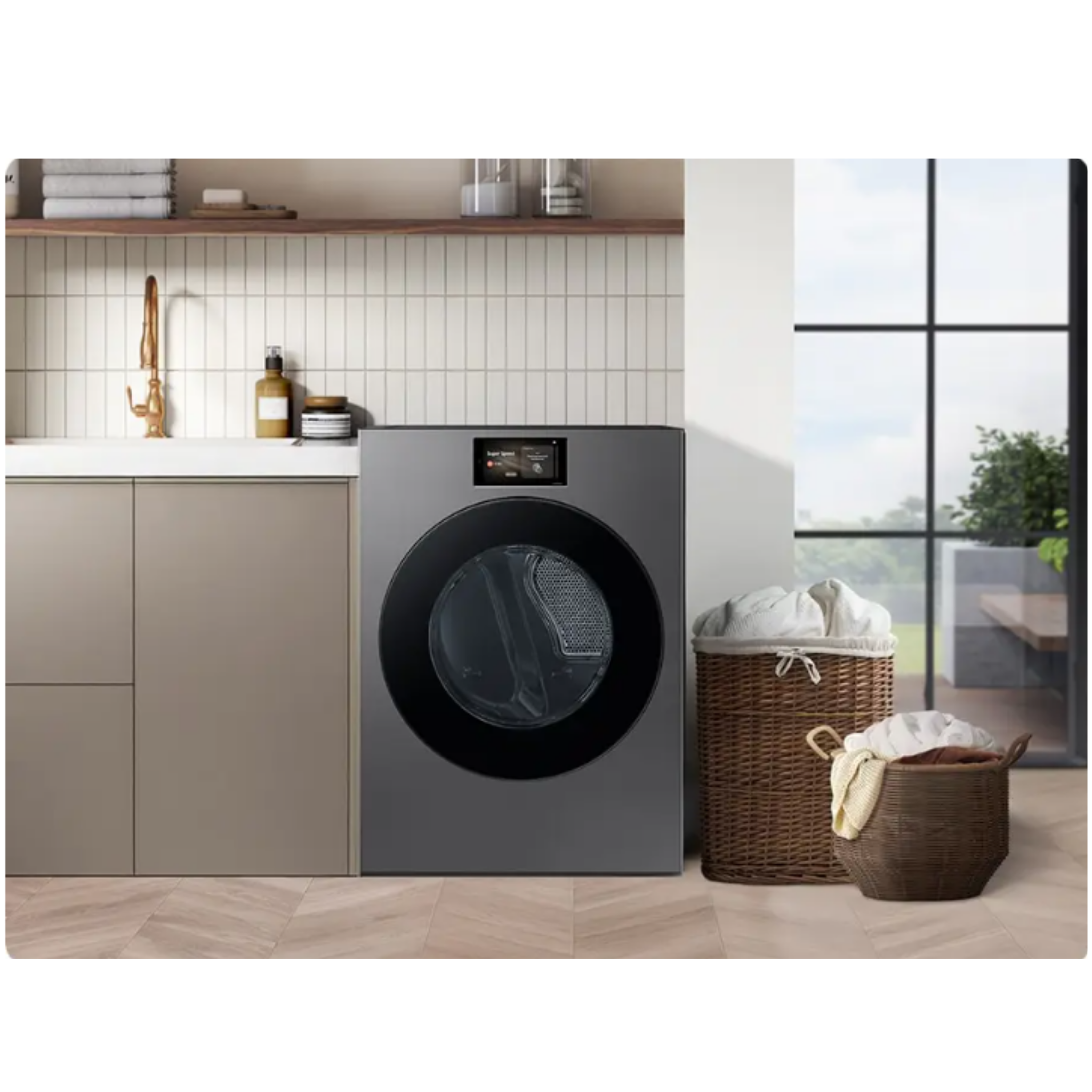 Samsung - 7.6 cu. Ft Vented Electric Dryer in Dark Steel - DV90F53AESAC