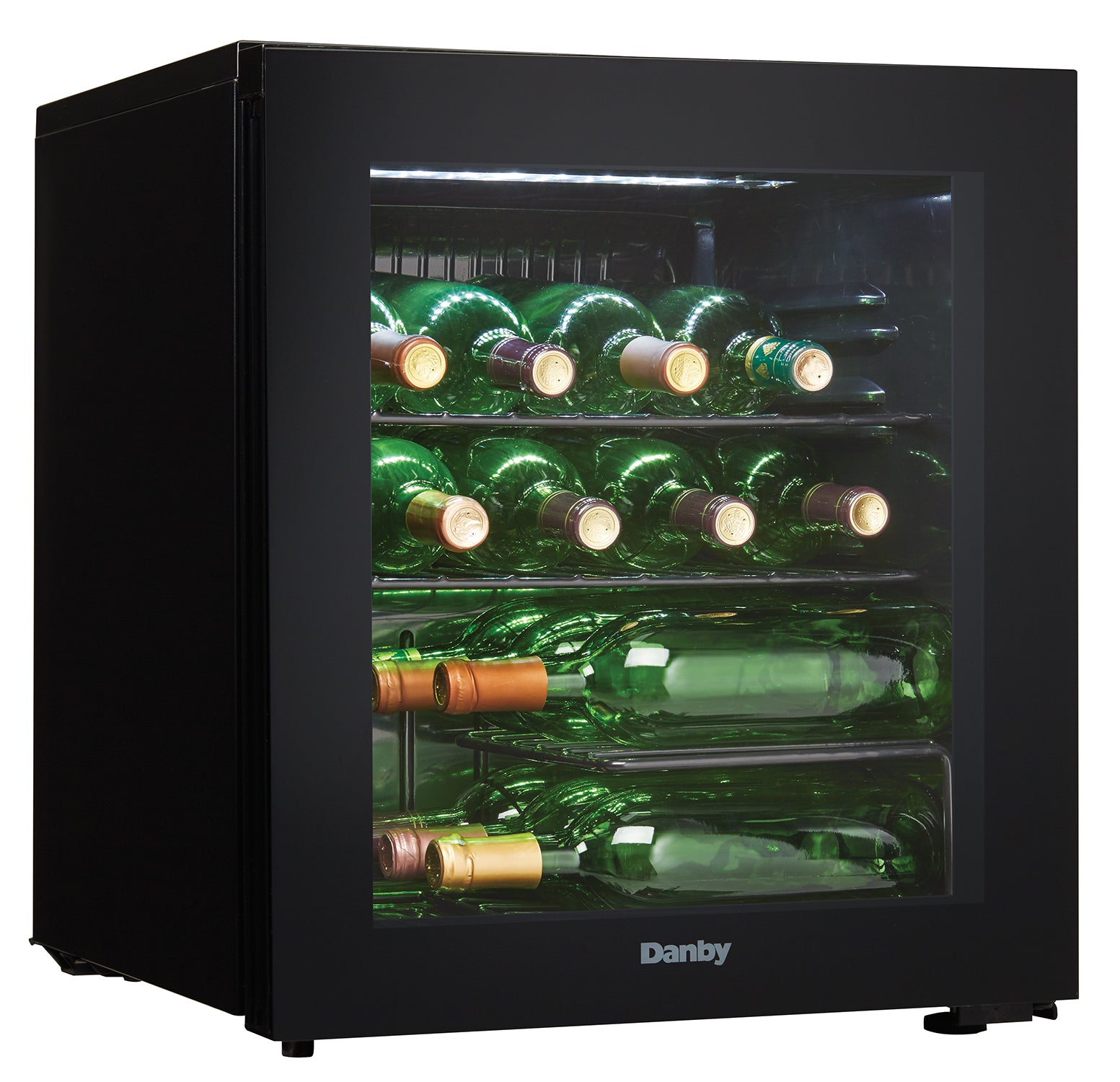 Danby - 17.5 Inch 16 Bottles cu. ft Wine Fridge Refrigerator in Black - DWC018A1BDB