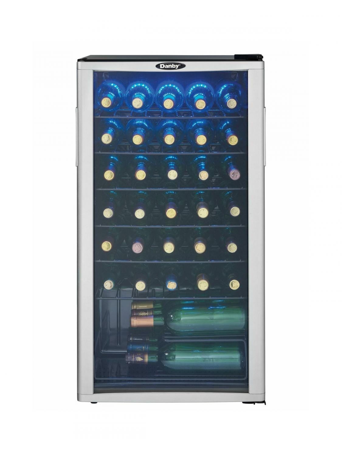 Danby - 17.5 Inch 36 Bottles cu. ft Wine Fridge Refrigerator in Platinum - DWC350BLP