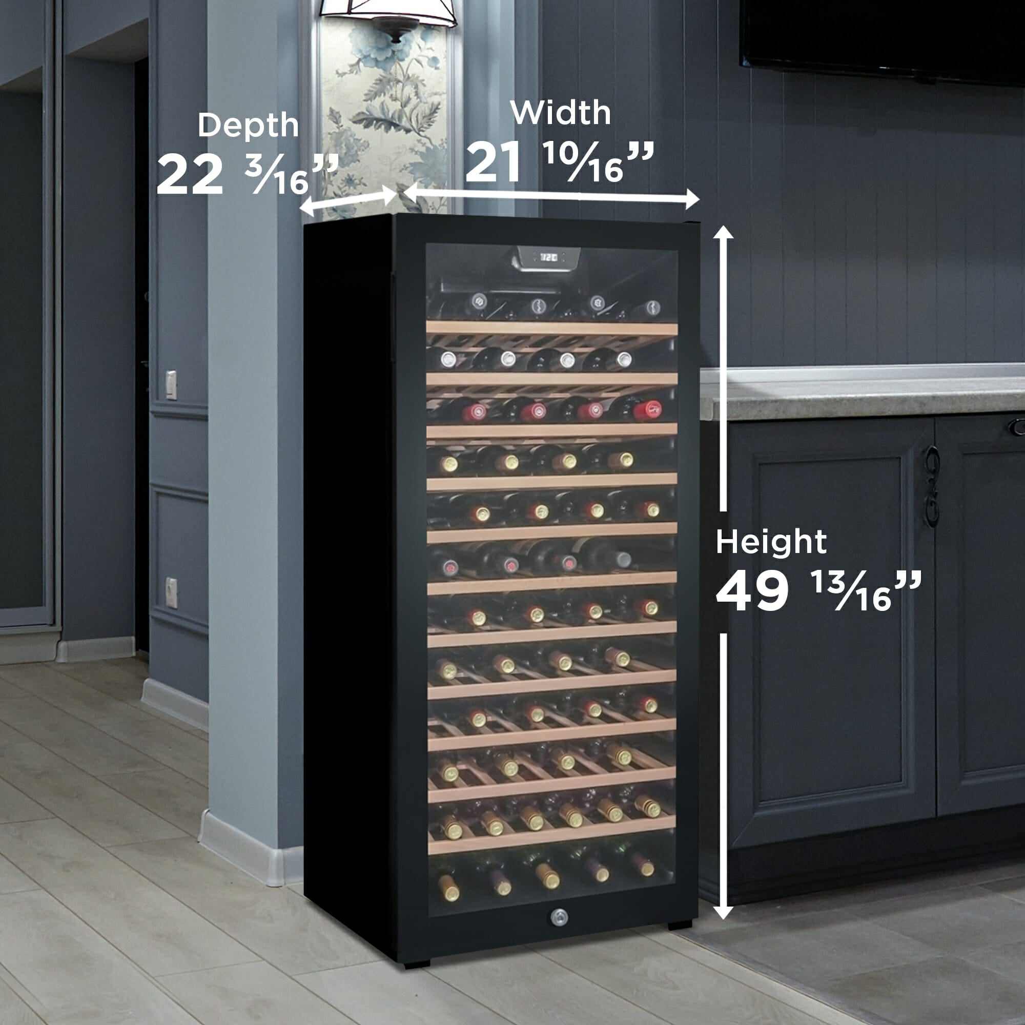 Danby - 21.6 Inch 94 Bottles cu. ft Wine Fridge Refrigerator in Black - DWC94L1B