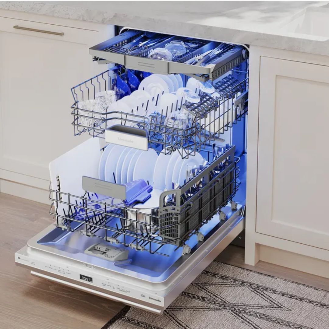 Thermador - 44 dBA Built In Dishwasher With Masterpiece Handle in Stainless - DWHD660EFM