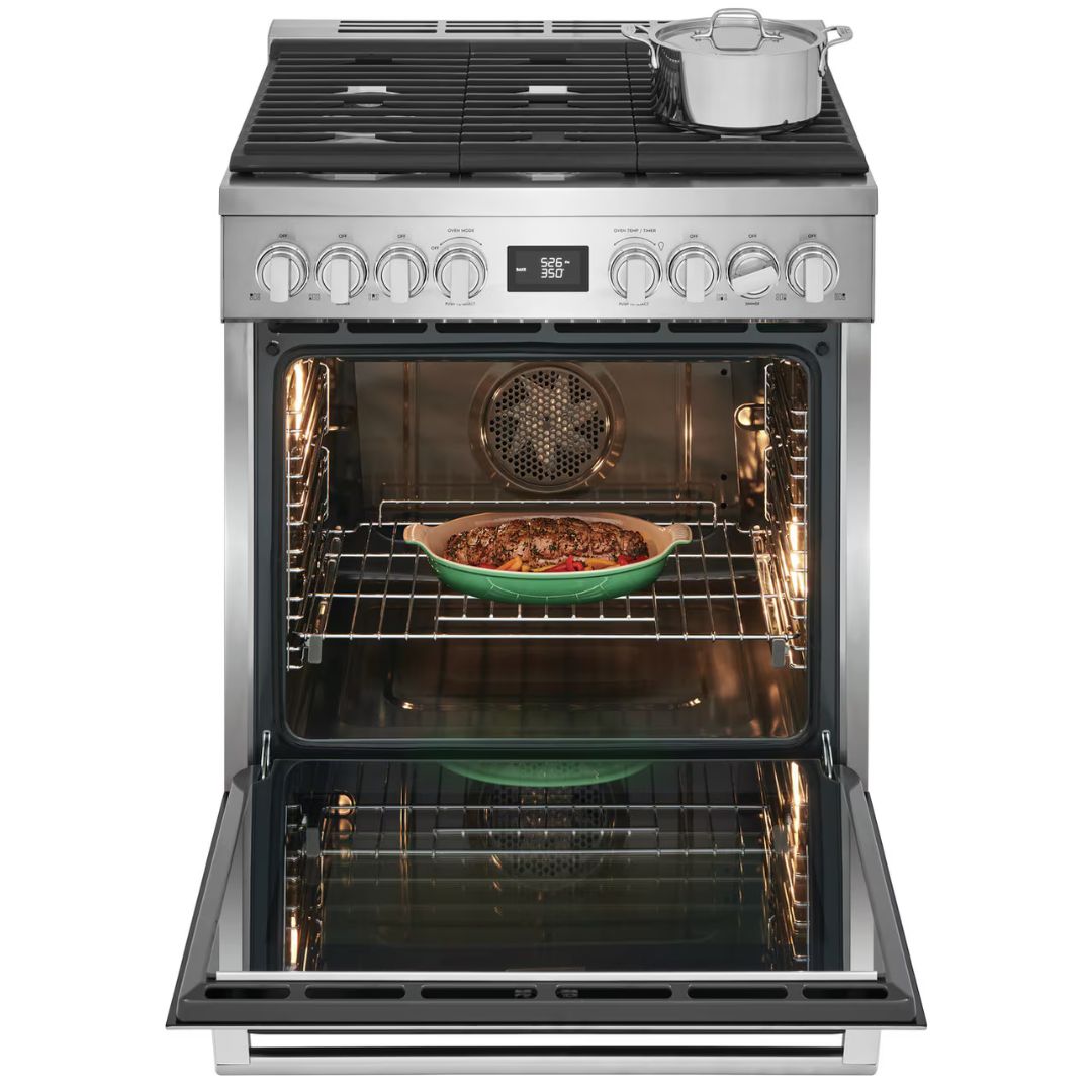 Electrolux - 4.6 cu. ft Dual Fuel Range in Stainless - ECFD3068AS