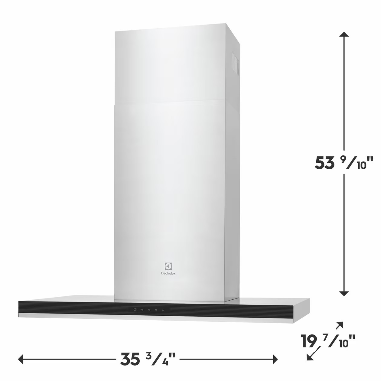 Electrolux - 36 Inch 412 CFM Wall Mount and Chimney Range Vent in Stainless - ECVW3662AS
