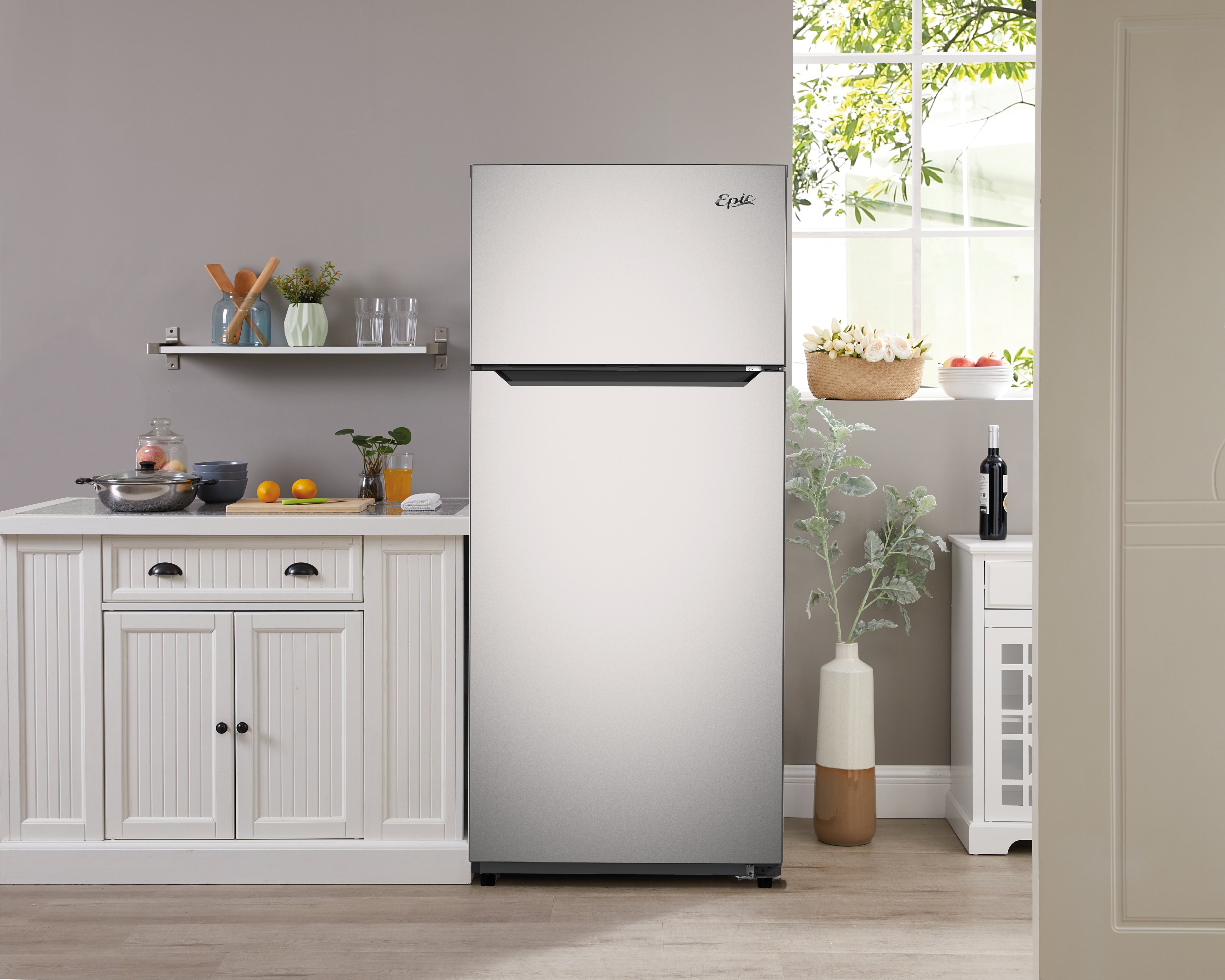 Epic - 29.69 Inch 20.2 cu. ft Top Mount Refrigerator in Stainless - EFF202SS