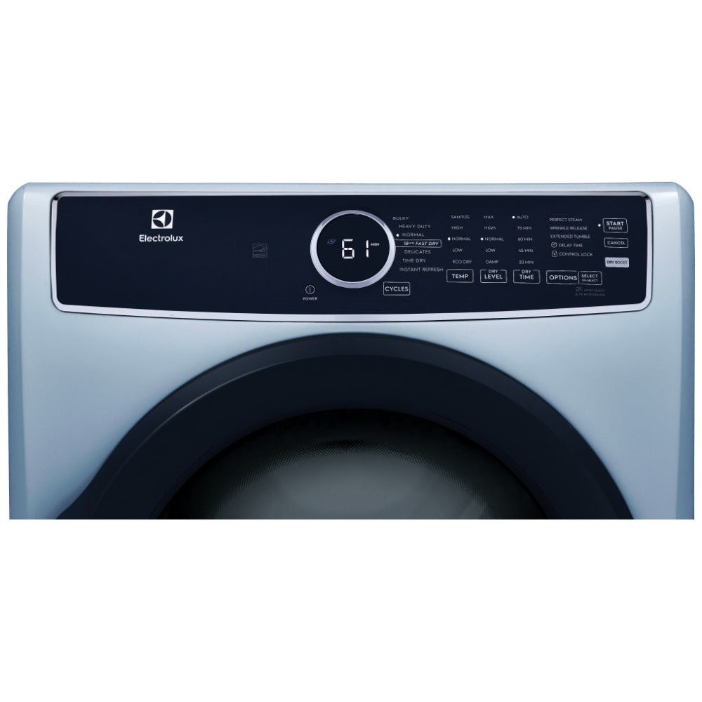 Electrolux - 8 cu. Ft Electric Dryer in Glacier Blue - ELFE743CAG