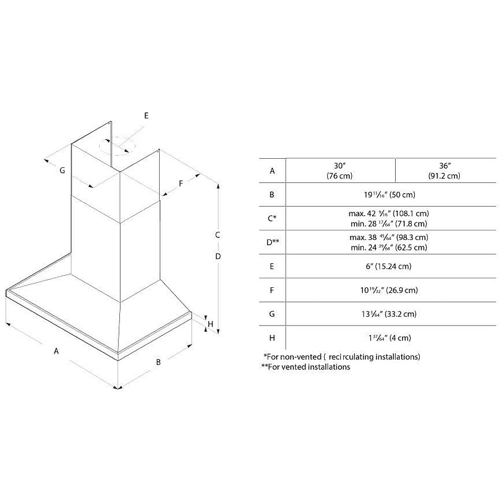 Elica - 30 Inch 600 CFM Wall Mount and Chimney Range Vent in Stainless - ELG630S3
