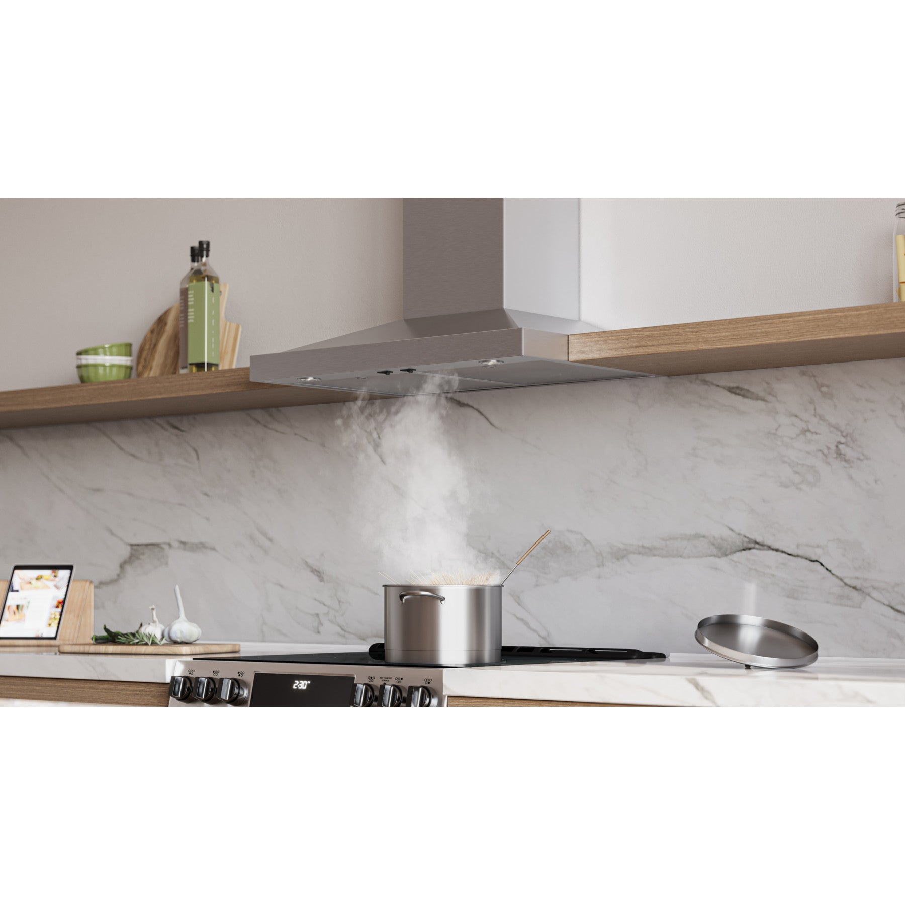 Broan - 30 Inch 650 CFM Wall Mount and Chimney Range Vent in Stainless - EWS1306SS
