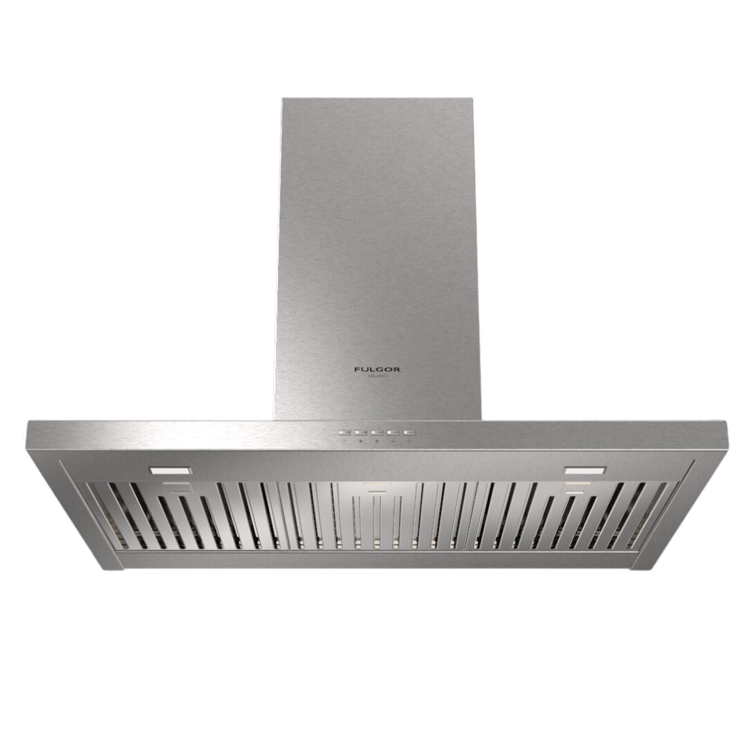 Fulgor Milano - 36 Inch 600 CFM Wall Mount and Chimney Range Vent in Stainless - F4CW36S1