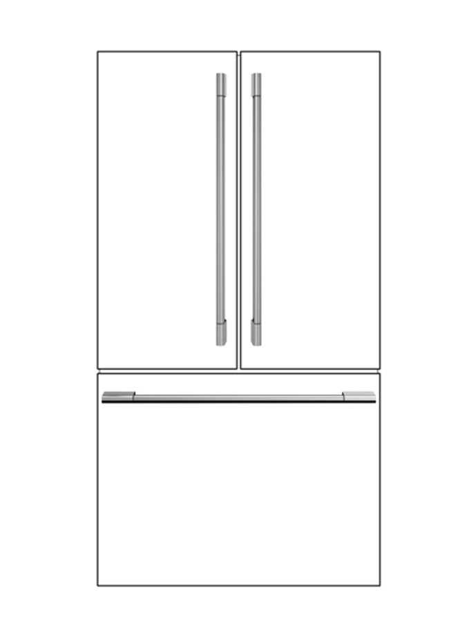 Fulgor - 36 Inch French Door Fridge Handle Kit Refrigerator Accessory in Stainless - F6HK36FFBS