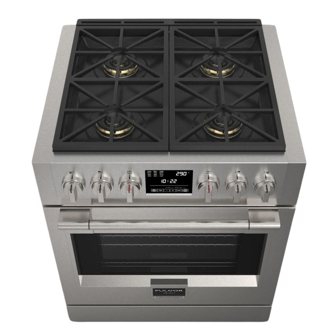 Fulgor Milano - 4.1 cu. ft Dual Fuel Range in Stainless - F6PDF304S1