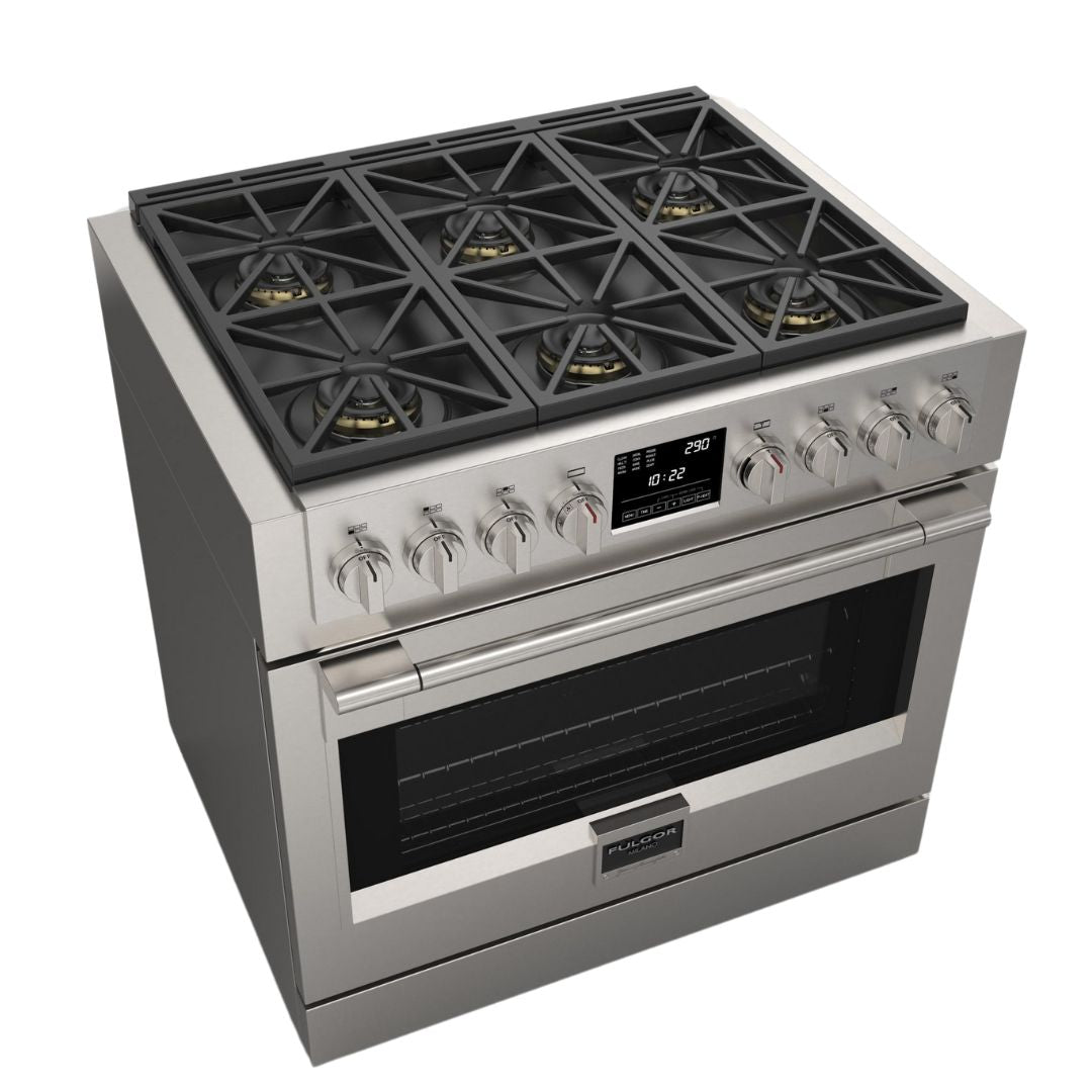 Fulgor Milano - 5.7 cu. ft Dual Fuel Range in Stainless (Open Box) - F6PDF366S1