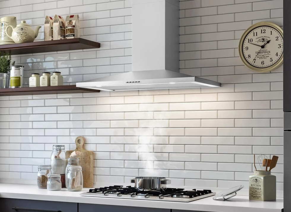 Falmec - 36 Inch 600 CFM Wall Mount and Chimney Range Vent in Stainless - FPVUX36W6SS