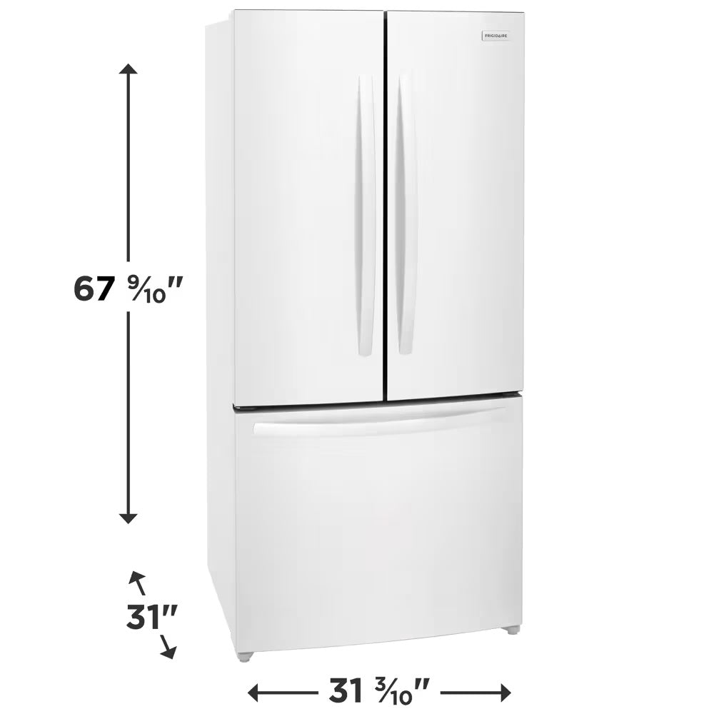 Frigidaire - 32 Inch 18 cu. ft French Door Refrigerator in White - FRFG1723AW