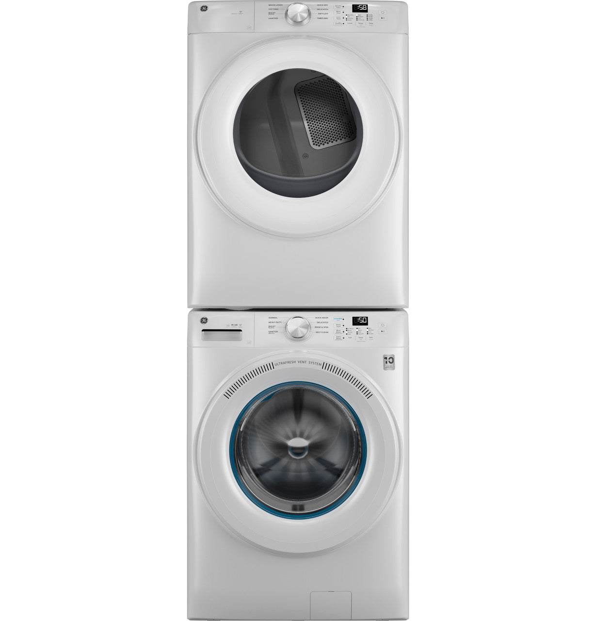 GE - 4.6 cu. Ft Front Load Washer in White - GFW350SSYWW