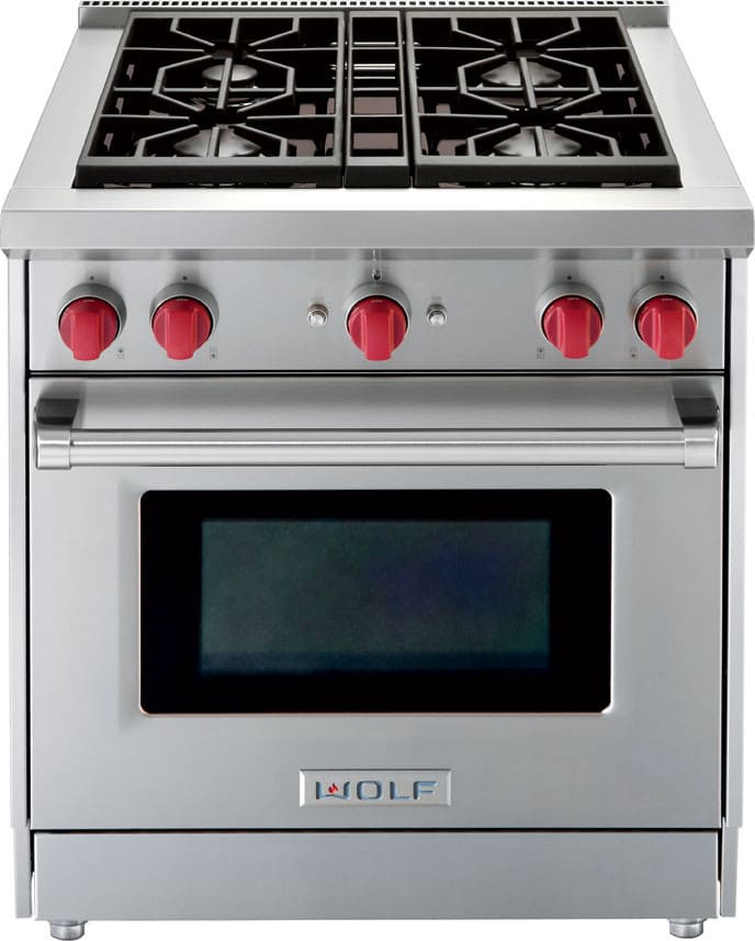 Wolf - 4.4 cu. ft Gas Range in Stainless - GR304