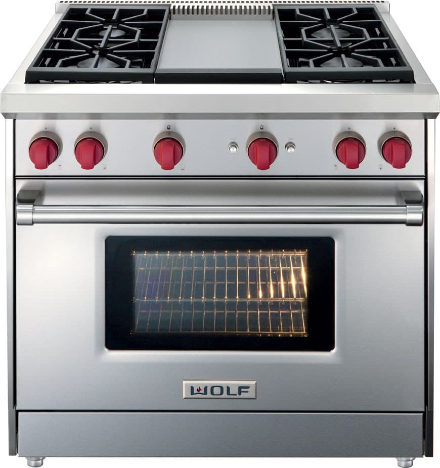 Wolf - 5.5 cu. ft Gas Range in Stainless - GR364C