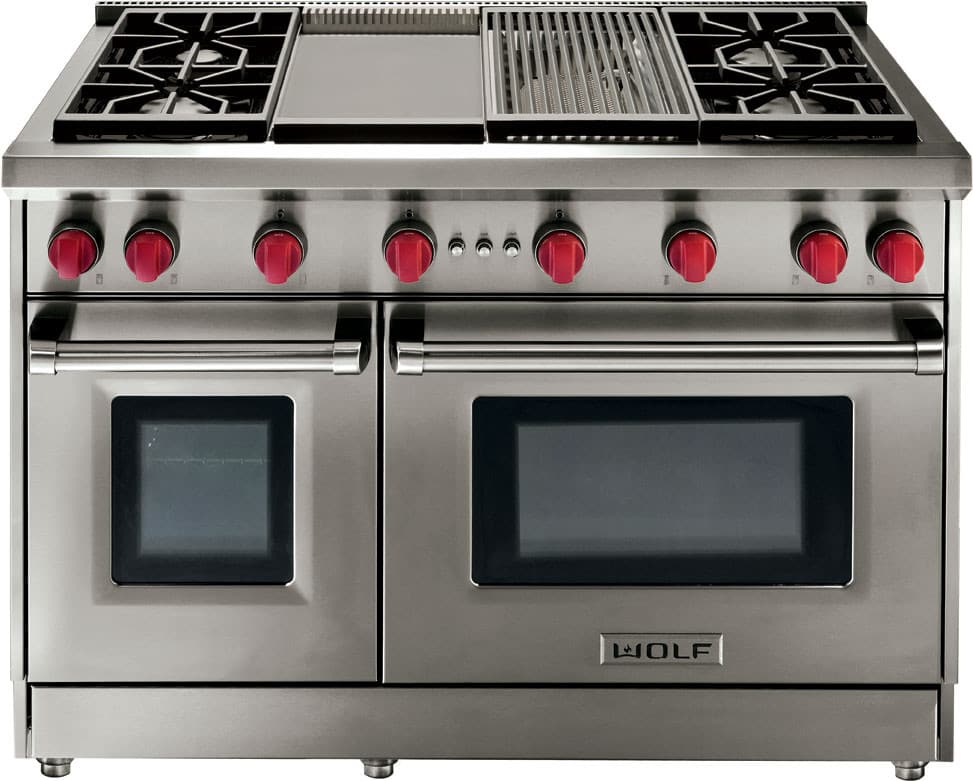 Wolf - 6.9 cu. ft Gas Range in Stainless - GR484CG-LP