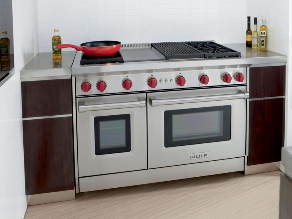 Wolf - 6.9 cu. ft Gas Range in Stainless - GR484CG-LP