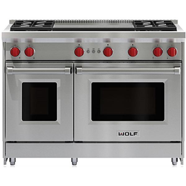 Wolf - 6.9 cu. ft Gas Range in Stainless - GR484DG
