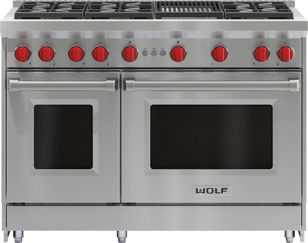 Wolf - 6.9 cu. ft Gas Range in Stainless - GR486C-LP