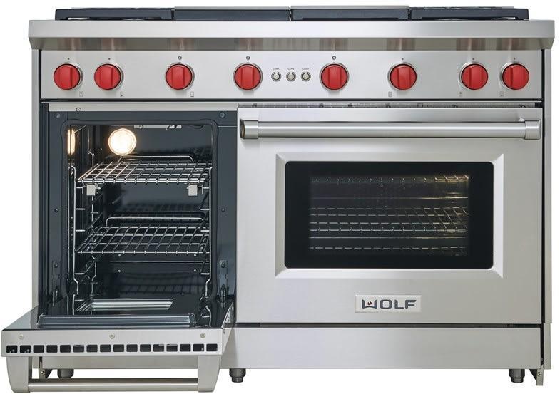 Wolf - 6.9 cu. ft Gas Range in Stainless - GR486C-LP