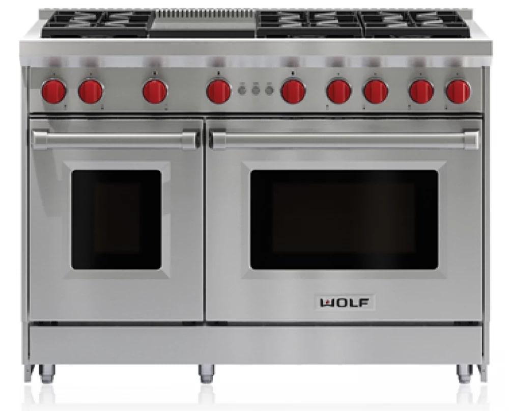 Wolf - 6.9 cu. ft Gas Range in Stainless - GR486G/LP