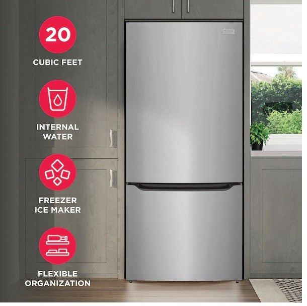 Frigidaire Gallery - 30 Inch 20.32 cu. ft Bottom Mount Refrigerator in Stainless - GRBN2012AF