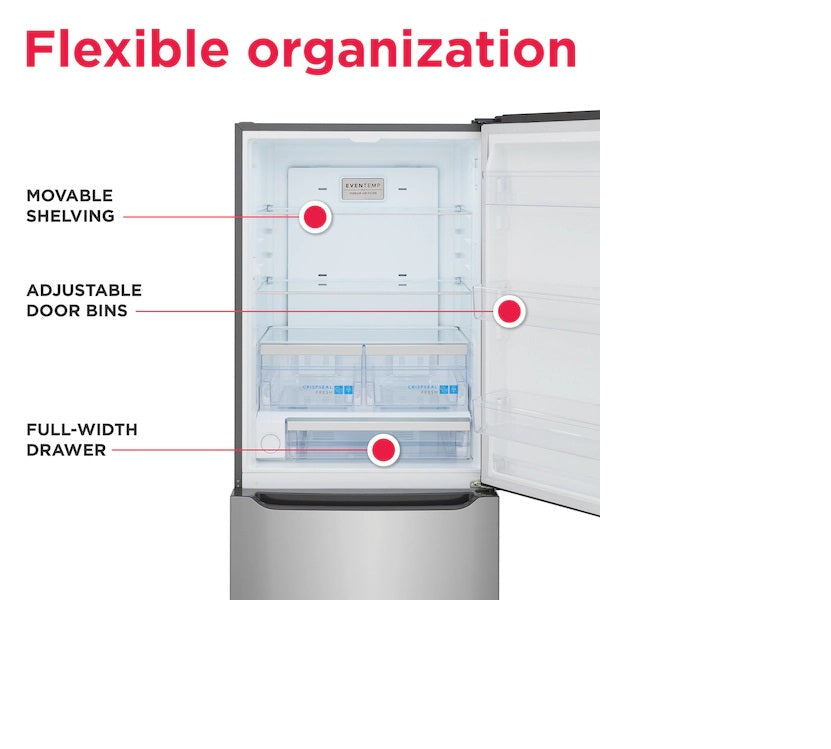 Frigidaire Gallery - 30 Inch 20.32 cu. ft Bottom Mount Refrigerator in Stainless - GRBN2012AF