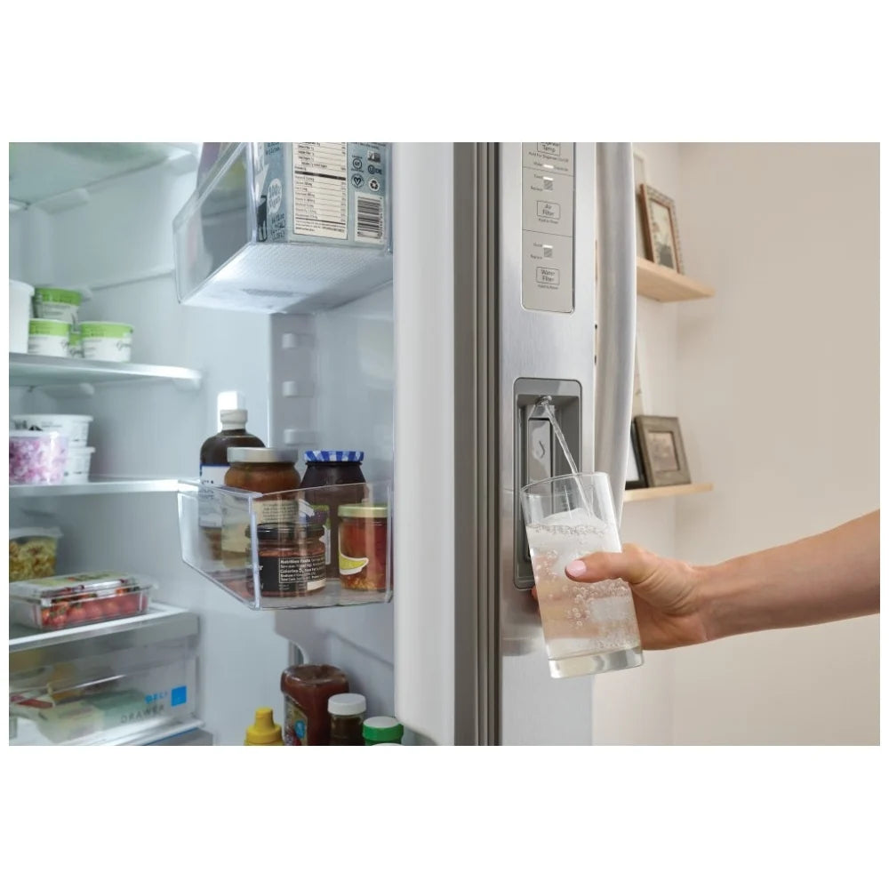 Frigidaire - 36 Inch 26 cu. ft Side by Side Refrigerator in Stainless - GRSN2620AF