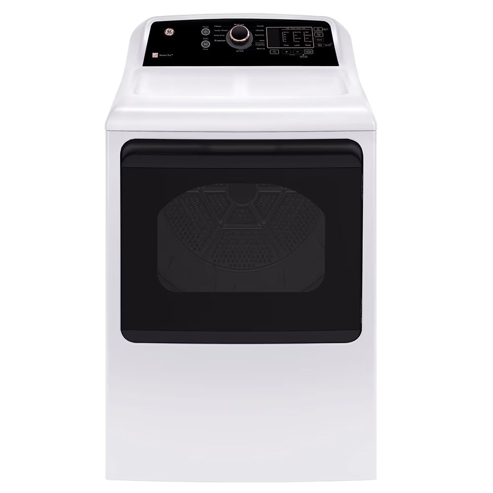 GE - 7.4 cu. Ft Front Load Dryer in White - GTD69EBPYWR