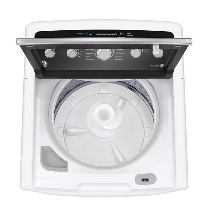GE - 4.9 cu. Ft Top Load Washer with SmartDial Control in White - GTW491BMRWS