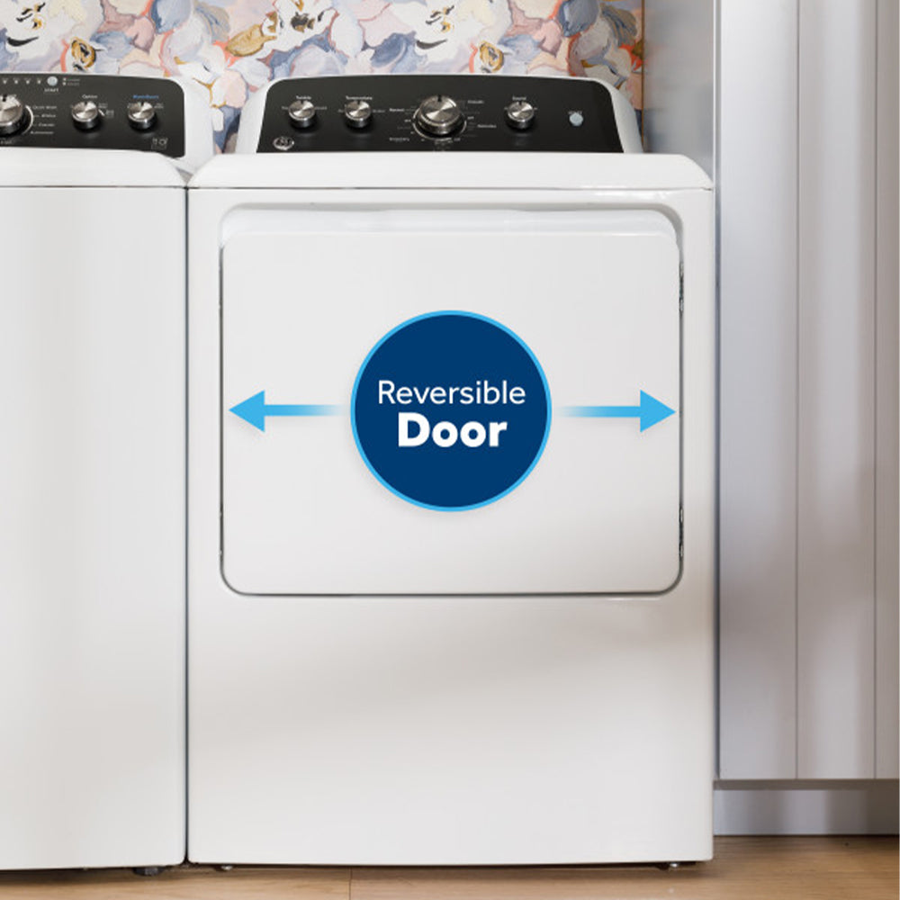 GE - 6.2 cu. Ft Vented Electric Dryer in White - GTX34EBMRWS